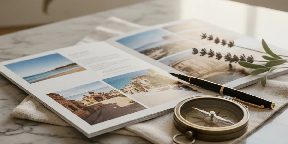 Agent de voyages concevant une proposition numérique personnalisée pour un client sur son ordinateur